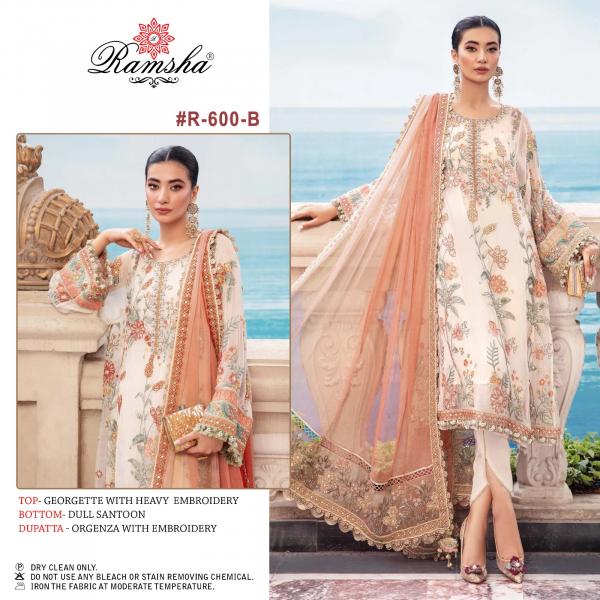 Ramsha R 600 Nx Georgette Pakistani Dress Material Collection